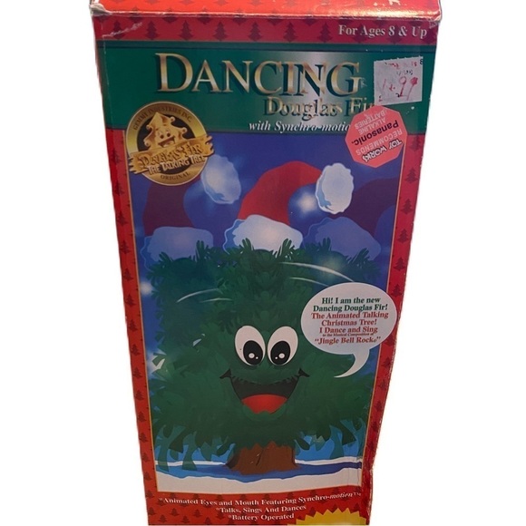 Vintage Dancing Douglas Fur Christmas Tree Decoration 90s Face Singing - Picture 1 of 5